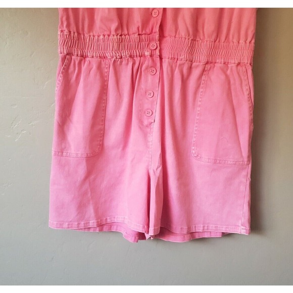 💖 NWT - Pink Denim Utility Romper - 1X - Skies Are Blue - Picture 3 of 9